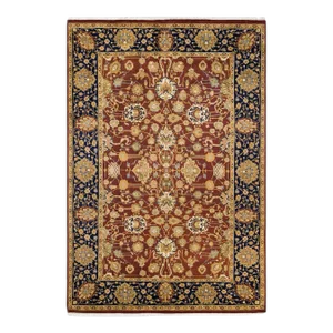 Vintage Moroccan Hand Knotted Wool Area Rug, Burgundy - 6'2" X 8'10"