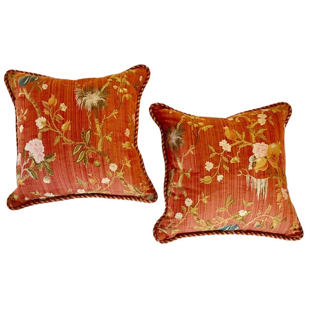 Scalamandré Chinoiserie Pillows - A Pair For Sale In Tampa - Image 6 of 6