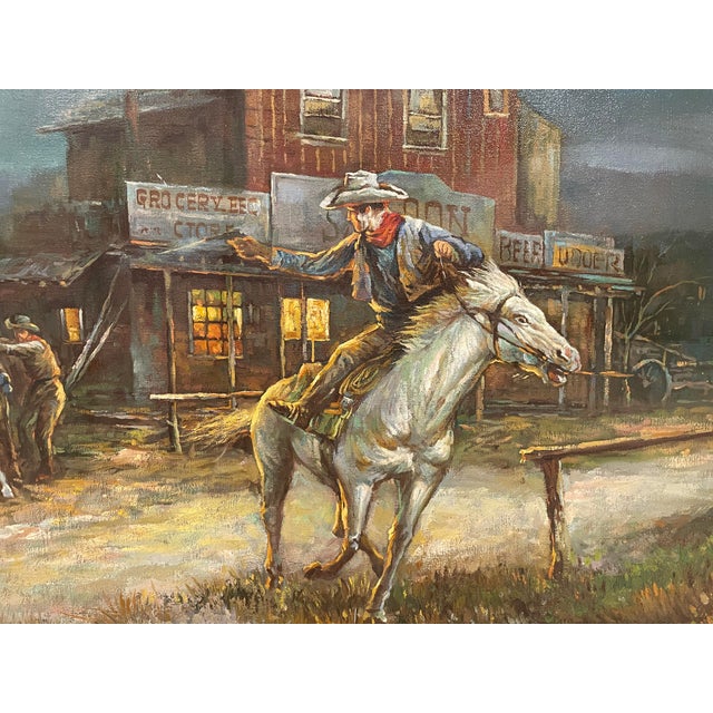 American 1960s Gerald Bogard Cowboy Oil Painting For Sale - Image 3 of 6