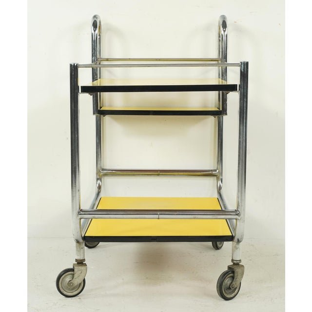 Mid-Century Modern 1950s Mid Century Modern Rolling Bar Cart For Sale - Image 3 of 9