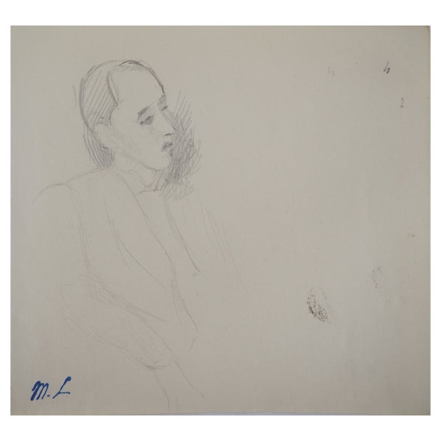 Marie Laurencin, Seated Man, Original Pencil Drawing For Sale