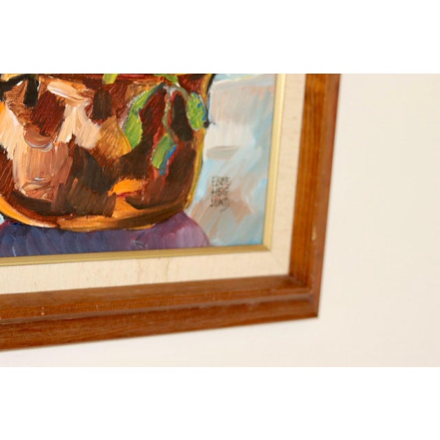 Ebbe Höglund, Flowers in Copper, 1950s, Oil on Canvas, Framed For Sale - Image 9 of 11