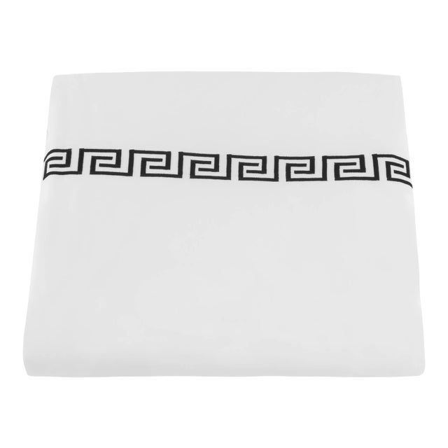 Greek Key King Duvet Cover in Black For Sale