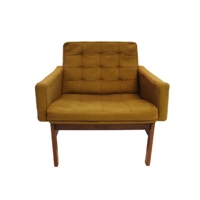 Set of Vintage Green Fabric & Rosewood Easy Chairs by Ole Gjerløv-Knudsen & Torben Lind for France & Søn, 1960s For Sale