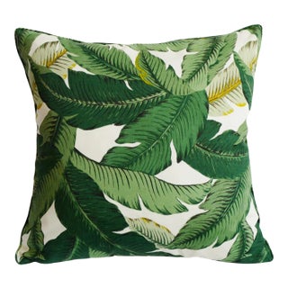 Outdoor Banana Leaf Accent Pillow For Sale