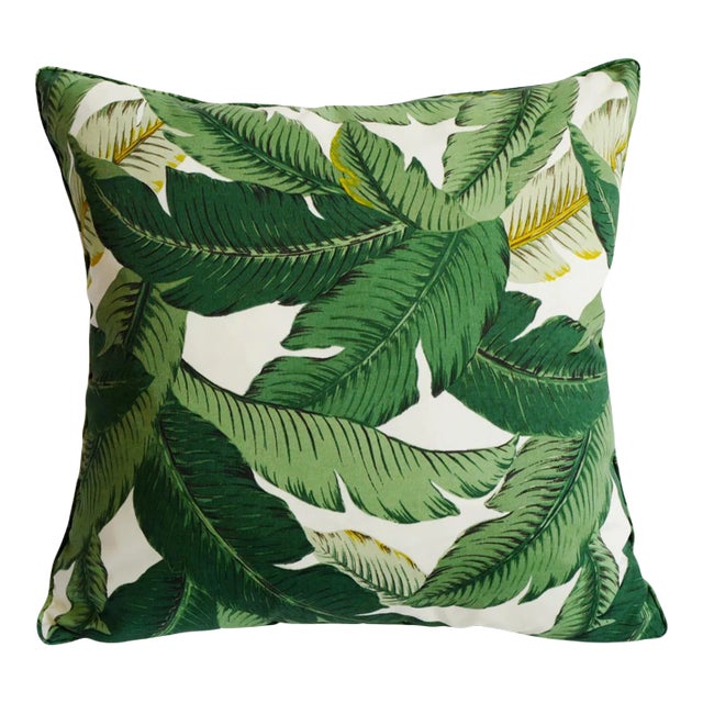 Outdoor Banana Leaf Accent Pillow For Sale