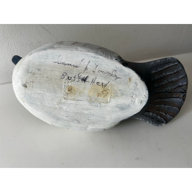 Vintage Hand Painted and Hand Carved Signed Buffelhead Drake For Sale - Image 9 of 12