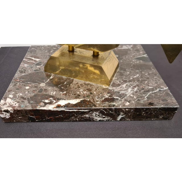 Giuseppe Banfi, Abstract Sculpture, 1988, Brass & Marble For Sale - Image 9 of 15