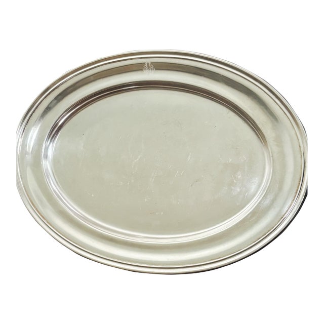 Vintage Hotel Silver Plated Platter Midday Club Serving Tray Wallace’s For Sale