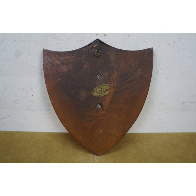 Vintage Delta Tau Delta Bronze & Walnut Fraternity Shield Wall Plaque Crest 11" For Sale - Image 6 of 7