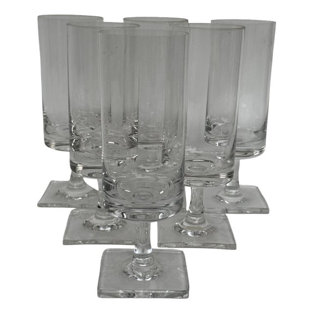 Berlin Clear Foot Wine Glass by Georg Jensen for Rosenthal Studio Line, 1960s, Set of 6 For Sale