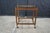 Mid Century Danish Walnut Folding Rolling Bar Cart Trolley Dry Bar MCM For Sale - Image 14 of 18