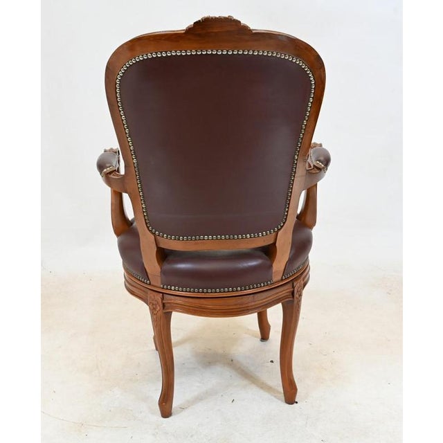 Chesterfield Leather Office Chair For Sale - Image 3 of 4