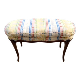 Antique French Carved Oak Louis Vxi Style Bench For Sale