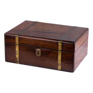 English Brass-Mounted Writing Slope Box, 19th Century For Sale