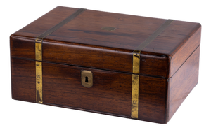 English Brass-Mounted Writing Slope Box, 19th Century