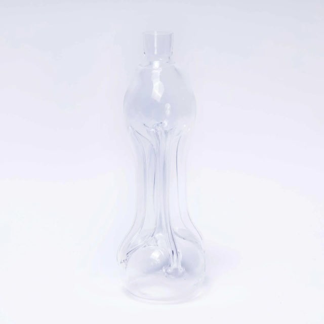 Mid-Century Modern Tall Drawn Art Glass Vase For Sale - Image 5 of 5