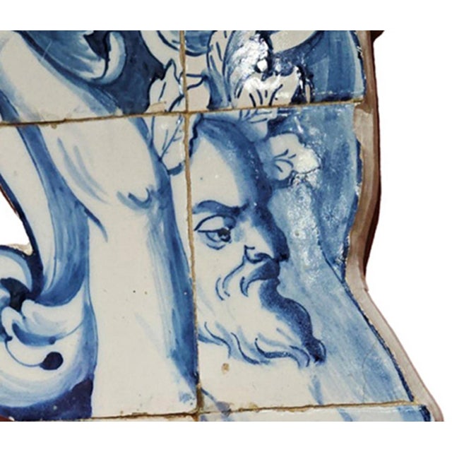 Mythological Seas: Pair of 18th-Century Portuguese Azulejo Mermen 18th Century This spectacular pair of 18th-century...