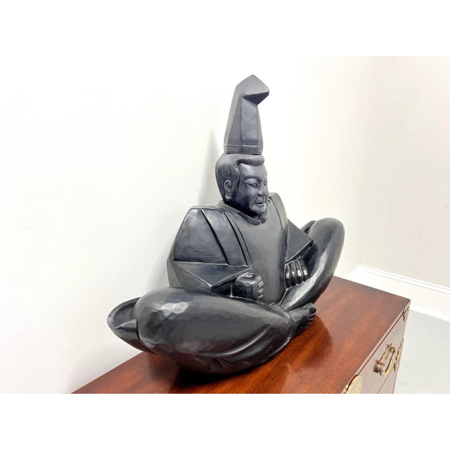 Nobu高さ約100センチ黒壇木彫り美術品アンティーク Large Mid 20th Century Carved Wood Sculpture Statue of