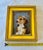 Contemporary Gold Wood Framed Oil on Board Portrait ÄúBeagle PuppyÄù Artist Signed Pm For Sale - Image 11 of 12