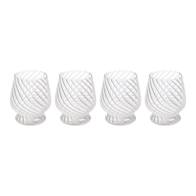 Rialto Twisted Optic Glass Tumblers, Set of 4 For Sale