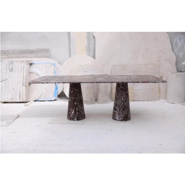 Red Rosso Marble Rectangle Dining Table by My Habitat Design For Sale - Image 4 of 9