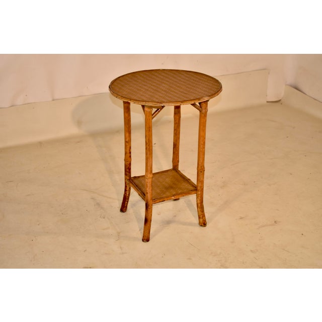 French Provincial 19th Century Round Bamboo Side Table For Sale - Image 3 of 8