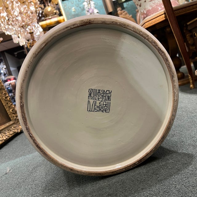 Pair Very Large Chinese Qianlong Style Iron Red Glazed Porcelain Floor Vases For Sale - Image 10 of 10