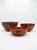 Hanova of Pasadena Rare Enameled Steel "Lava" Bowl - Rust/Orange 3pc Set For Sale - Image 4 of 8