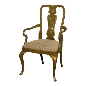 1960s Queen Anne Style Chinoiserie Decorated Armchair