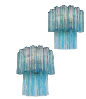 Murano Glass Tube Wall Sconces, 1990, Set of 2