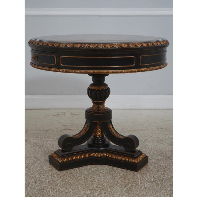 Age: Approx: 10 Years Old Details: Ornate Carved Base Quality Construction Stunning Eglomise Reverse Paint Glass Top 1...