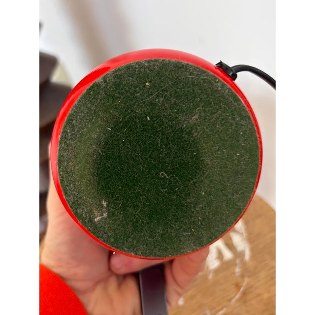 Ceramic 1970s Postmodern Sculptural Table Lamp – Gloss Red Stacked Cylinder Base For Sale - Image 7 of 8