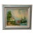 Vintage Oil Painting on Canvas Coastal Scene W/ Boats and House by C. Gibbs Framed For Sale