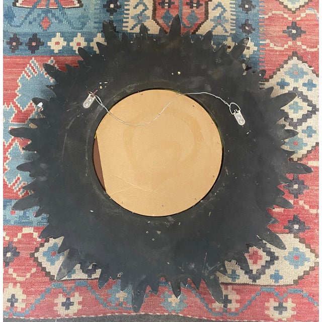 Gold Mid Century Gold Gilt Sunburst Mirror For Sale - Image 8 of 8