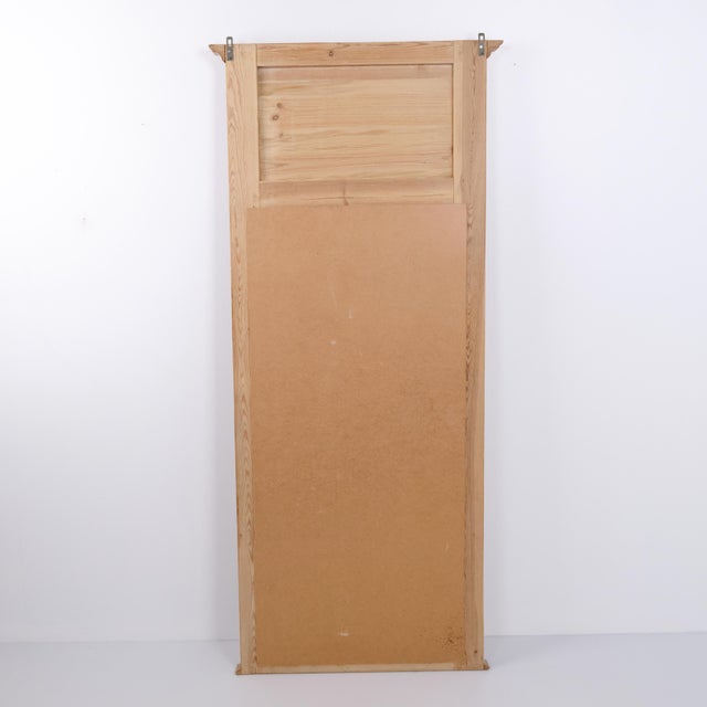 Rectangular Mirror in Pine with Carved Details, 1940s For Sale - Image 3 of 8
