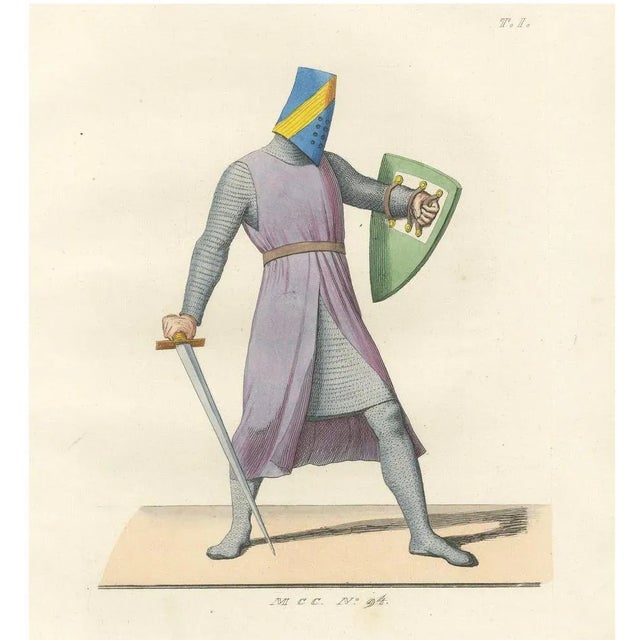 Medieval Knight in Chainmail, 1845, Paper For Sale - Image 13 of 13