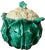 A delightful antique French cauliflower soup tureen, rendered in vibrant majolica ceramic with a richly modeled green...