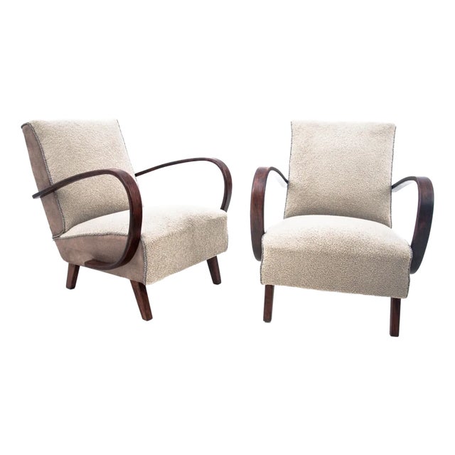 Vintage Art Deco Chairs by J. Halabala, 1930s, Set of 2 For Sale