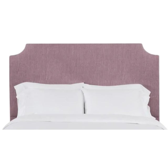 Reagan California King Headboard, Plum Linen For Sale