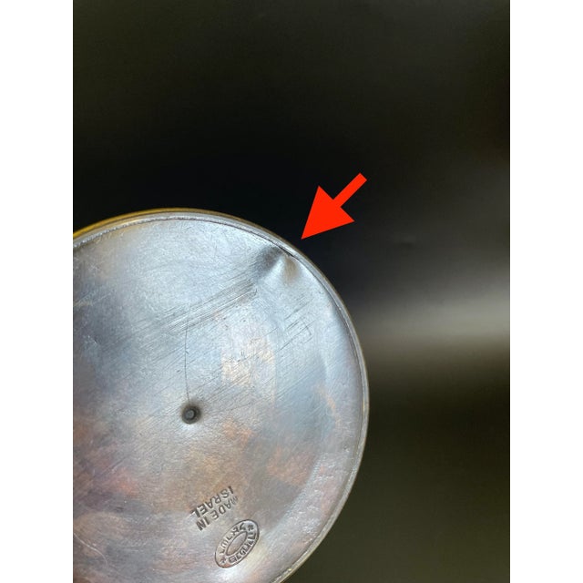 Mid Century Modern Israel Brass Verdigris Enamel Cone Shaped Jug - Pitcher For Sale - Image 9 of 11