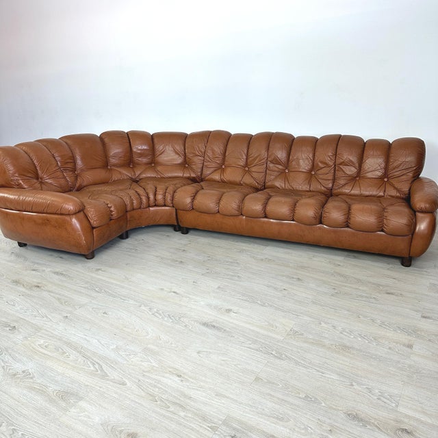 Italian Italian Leather Sofa, 1970s For Sale - Image 3 of 11