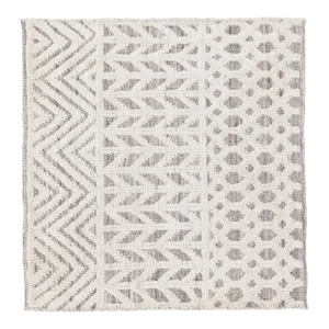 Modern Moroccan Style Handmade Ivory Geometric Custom Wool Rug