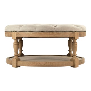 Edmonds Ottoman in Beige For Sale