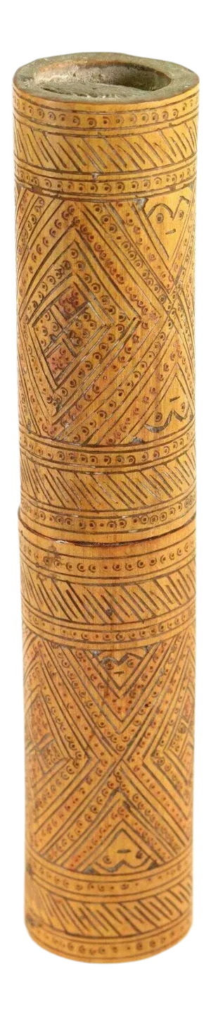 Late 19th Century Carved Wood Lime Container Indonesia # 1