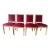 4 Vintage Louis XVI Chairs in Burgundy Mohair Upholstery For Sale