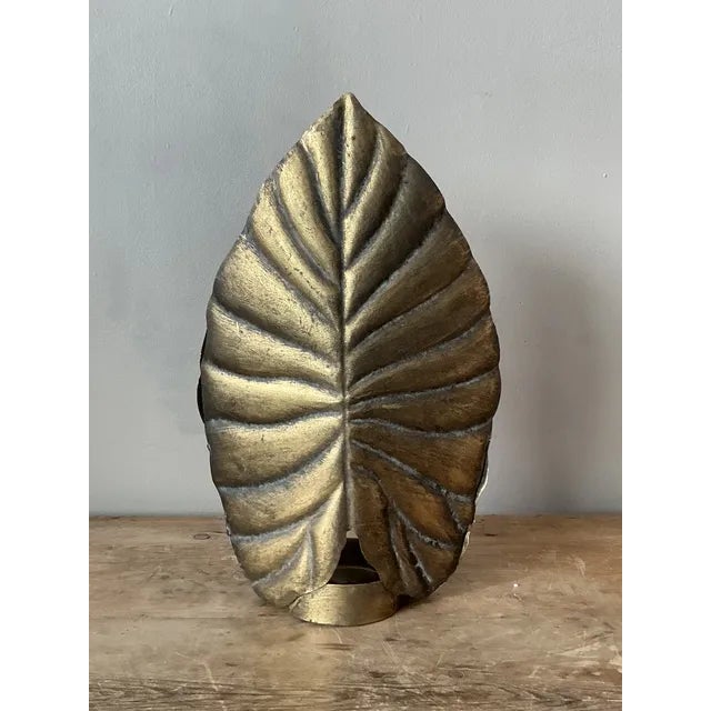 Vintage Boho Gilt Leaf Lantern For Sale In West Palm - Image 6 of 6