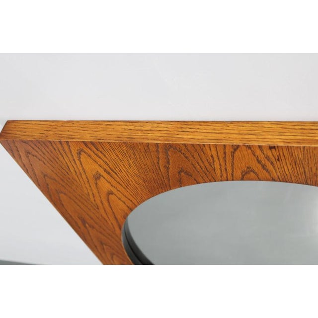 Large Oak Square Mirrors, Former Czechoslovakia, 1970s, Set of 2 For Sale - Image 10 of 13