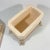Champagne Postmodern Faux Travertine Ceramic Box With Metal Stand and Handle For Sale - Image 8 of 13