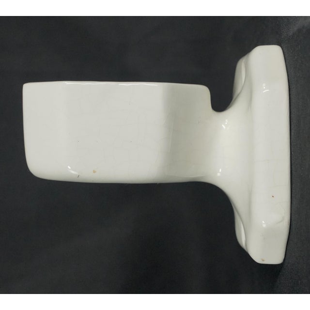 Mid 20th Century Vintage European White Ceramic Bathroom Cup Holder For Sale - Image 5 of 10
